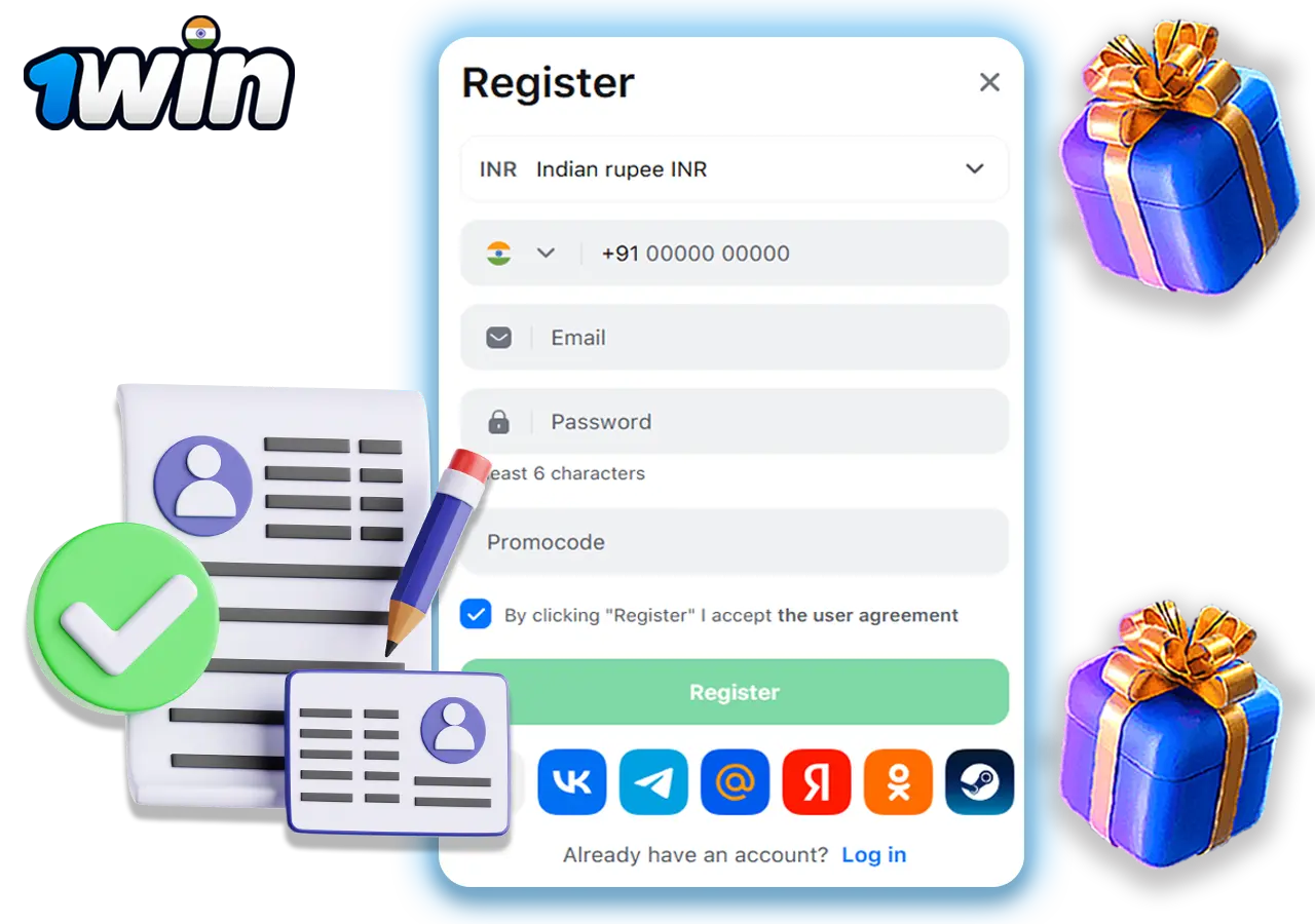 Information about registration and receiving a bonus at 1Win