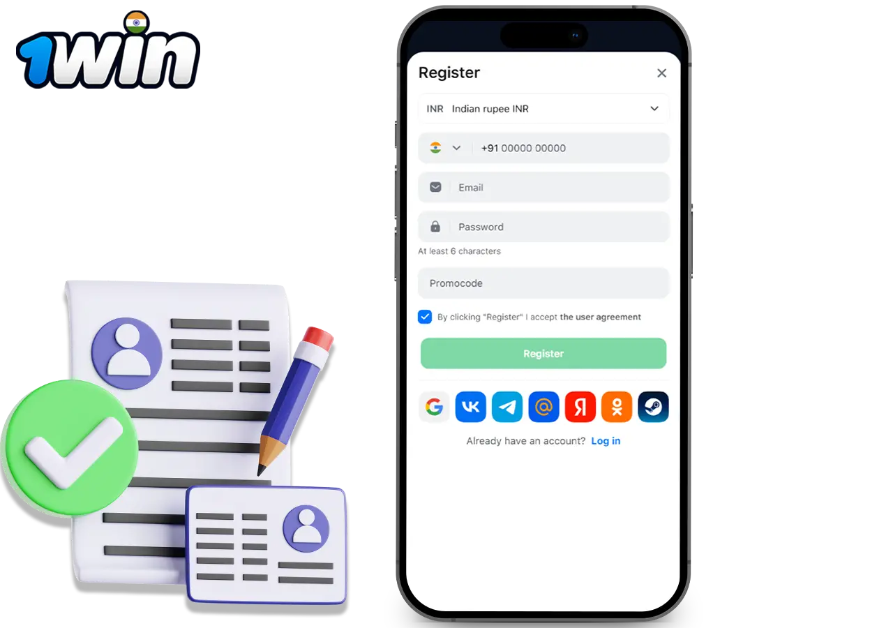 Information on how to register in the 1Win mobile app
