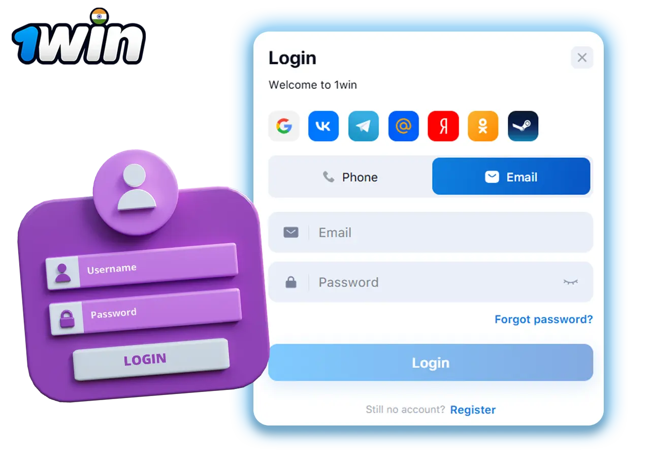 How to log in to your account at 1win India?