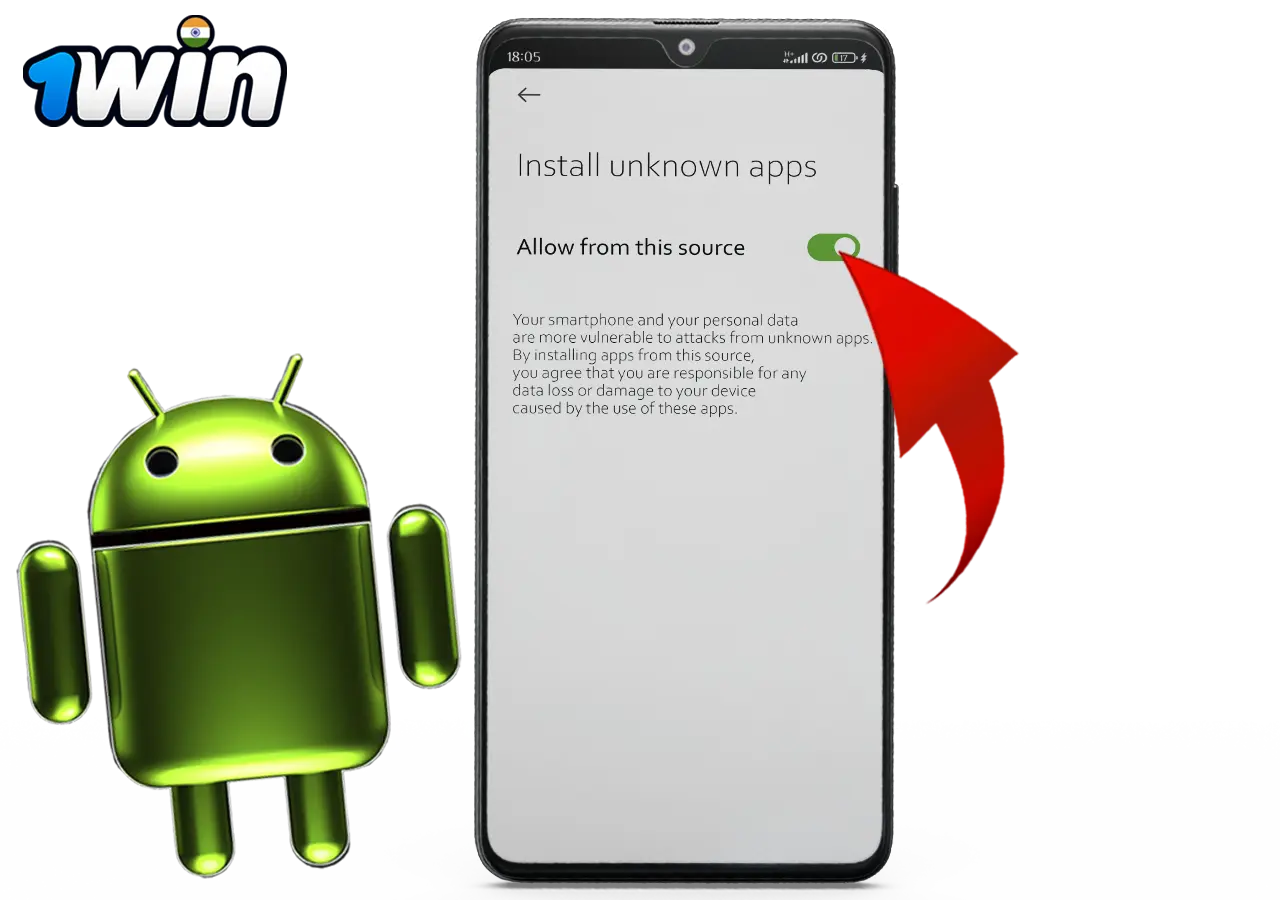 How to download the 1Win mobile app on Android Step 4